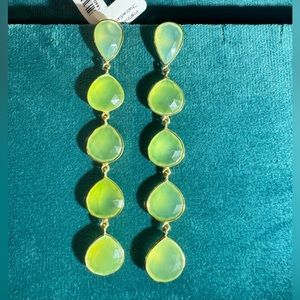 18 K Gold over 925 Sterling Silver Chalcedian Earrings